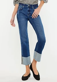 KanCan™ High Rise Raw Cuffed Wide Leg Ankle Jean