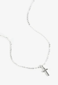 Sterling Silver Plated Cross Pendant Necklace