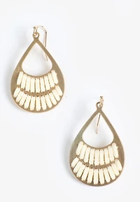 Gold Corded Teardrop Earrings