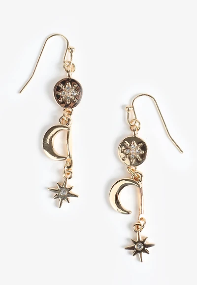 Gold Celestial Drop Earrings