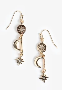 Gold Celestial Drop Earrings