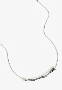 Silver Wavy Bar Necklace