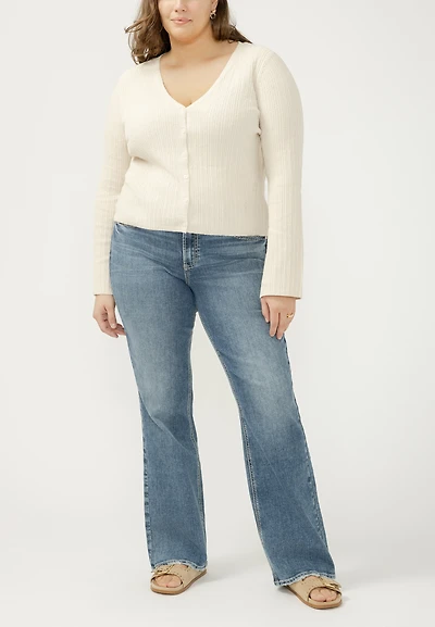 Silver Jeans Co.® Suki Curvy Mid Rise Thick Stitch Bootcut Jean