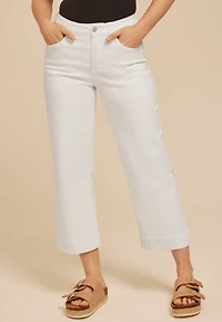 m jeans by maurices™ White High Rise Wide Leg Cropped Jean