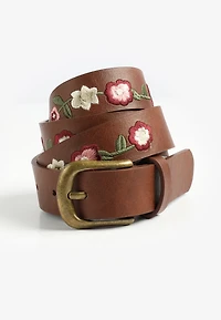Plus Floral Embroidered Belt
