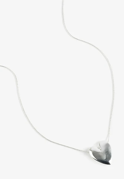 Silver Heart Pendant Necklace