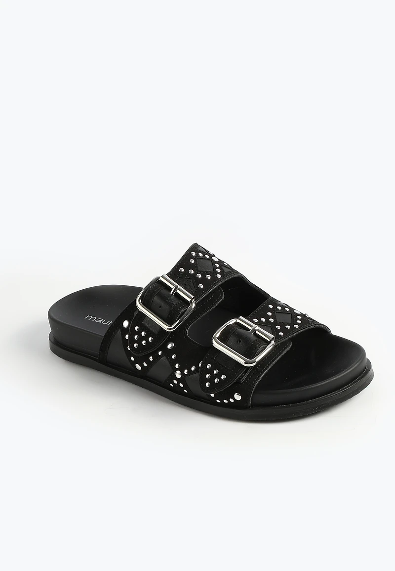 SuperCush Studded Two Band Footbed Sandal
