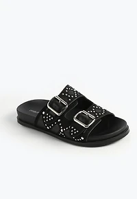 SuperCush Studded Two Band Footbed Sandal