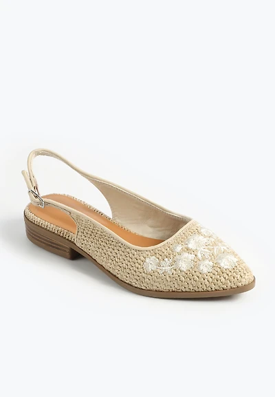 SuperCush Raffia Slingback Flat