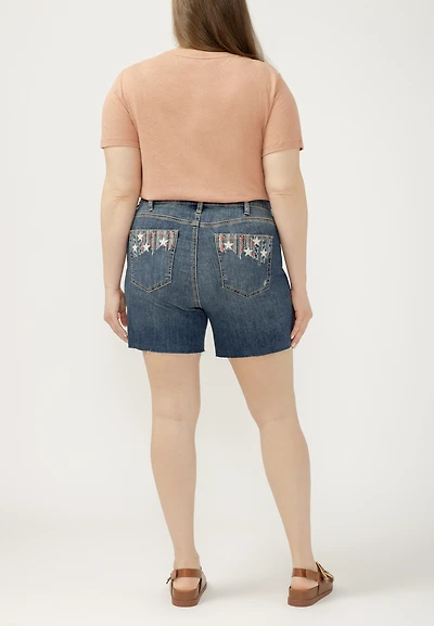 Plus Silver Jeans Co.® Avery Curvy Luxe Americana 4in Short