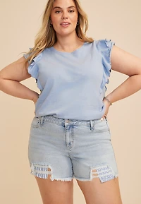 Plus m jeans by maurices™ Mid Rise Patchwork Pocket 5in Shorts