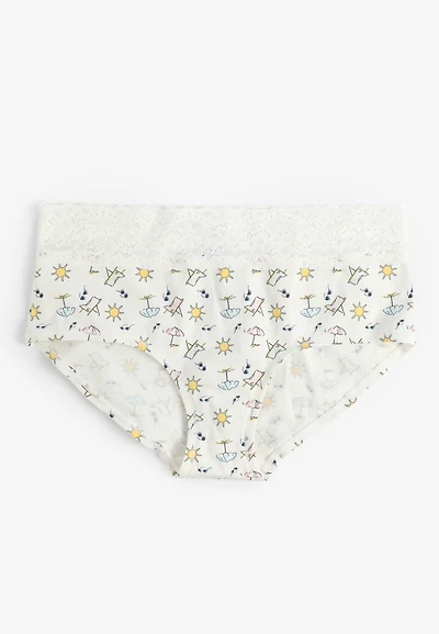 Simply Comfy Cotton Beach Print Boybrief Panty