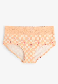 Simply Comfy Cotton Checkered Beach Print Boybrief Panty
