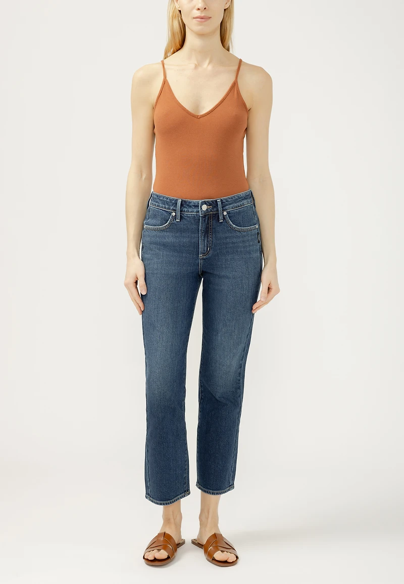 Silver Jeans Co.® Avery Curvy High Rise Side Seam Ankle Straight Jean