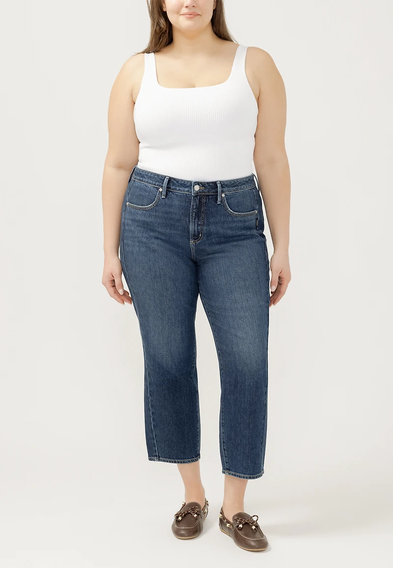 Plus Silver Jeans Co.® Avery Curvy High Rise Side Seam Ankle Straight Jean