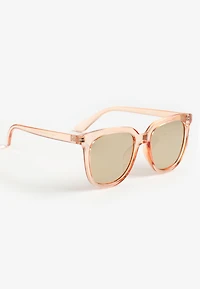 Peach Crystal Square Sunglasses