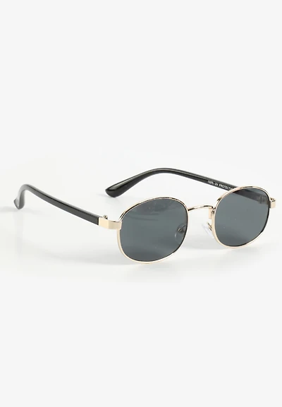 Slim Metal Oval Sunglasses