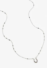 Silver Danity Horseshoe Pendant Necklace