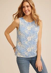 Floral Embroidered Tank Top