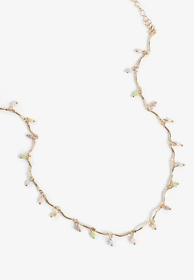 Pastel Beaded Chain Necklace