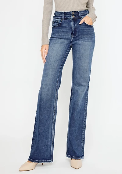 KanCan™ High Rise Double Button Flare Jean