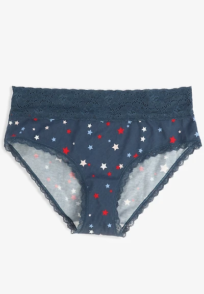 Simply Comfy Cotton Americana Stars Hipster Panty