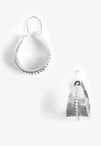 Brushed Silver Hoop Earrings