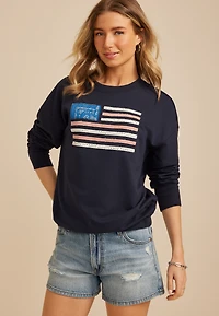 Americana Patchwork Flag Sweatshirt