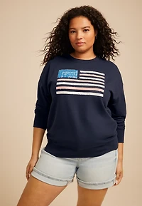 Plus Americana Patchwork Flag Sweatshirt