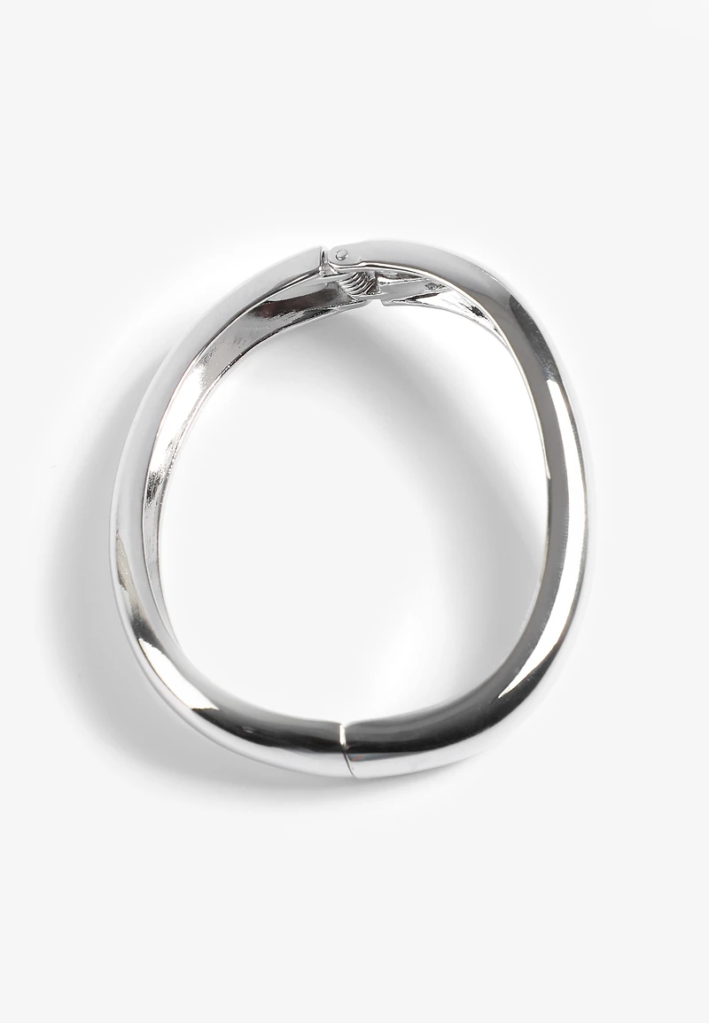 Silver Wavy Bangle Bracelet