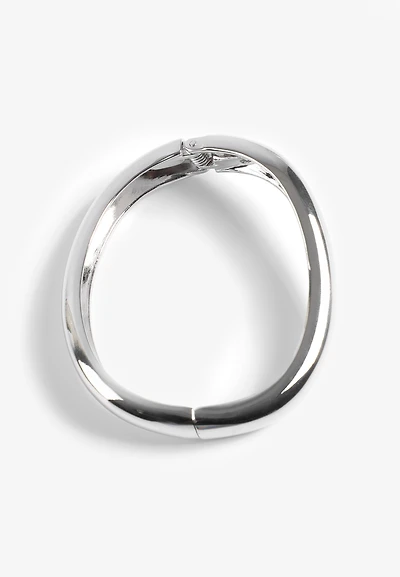 Silver Wavy Bangle Bracelet