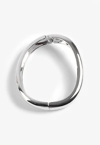 Silver Wavy Bangle Bracelet