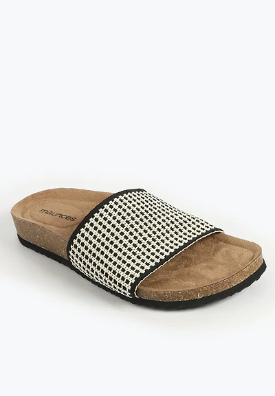 SuperCush Chloe Woven Micro Checkered Footbed Sandal