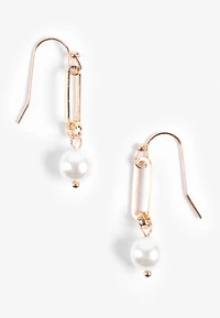 Gold Pearl Drop Earrings