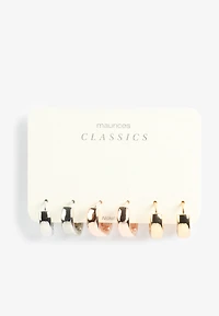 3 Pack Mixed Metal Huggie Hoop Earring Set