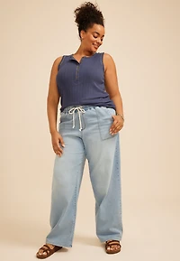 Plus m jeans by maurices™ High Rise Knit Pull On Wide Leg Jean