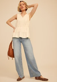 Lace Trim Tiered Tank Top