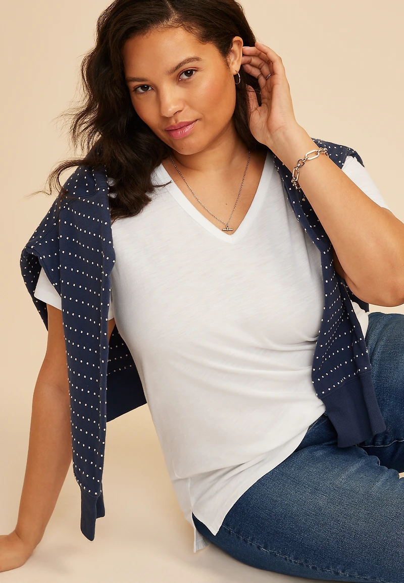 Plus 24/7 Dawson V Neck Tee