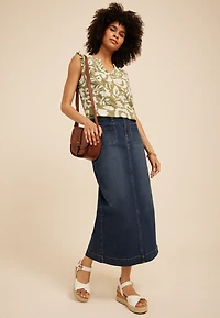 Floral V Neck Ruffle Sleeve Tank Top