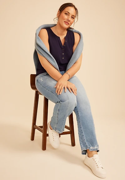 Plus KanCan™ High Rise Seamed Straight Jean
