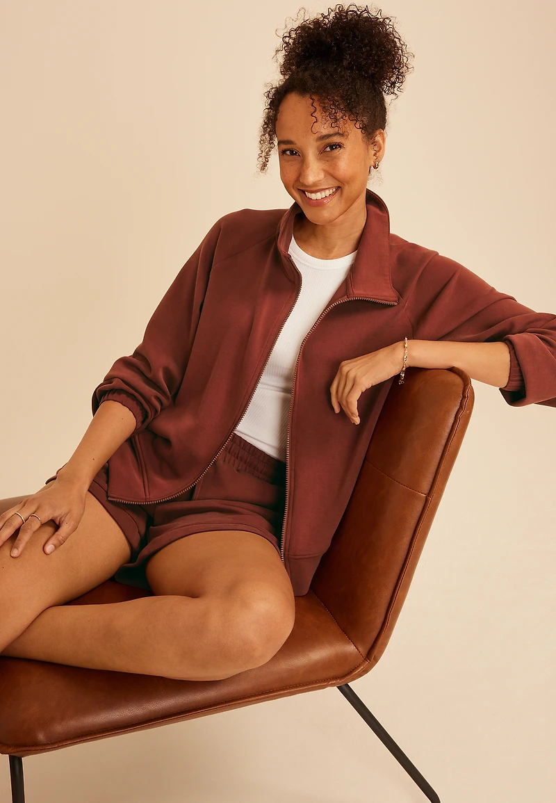 Cloud Scuba Knit Bomber Jacket