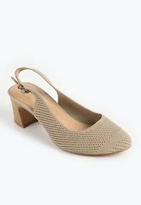 SuperCush Neutral Slingback Block Heel