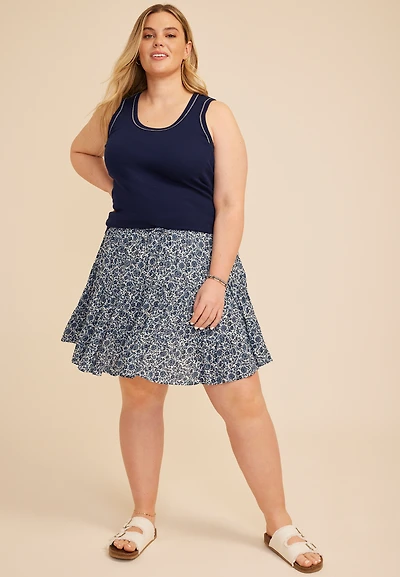 Plus 24/7 U Line Coverstitch Tank Top