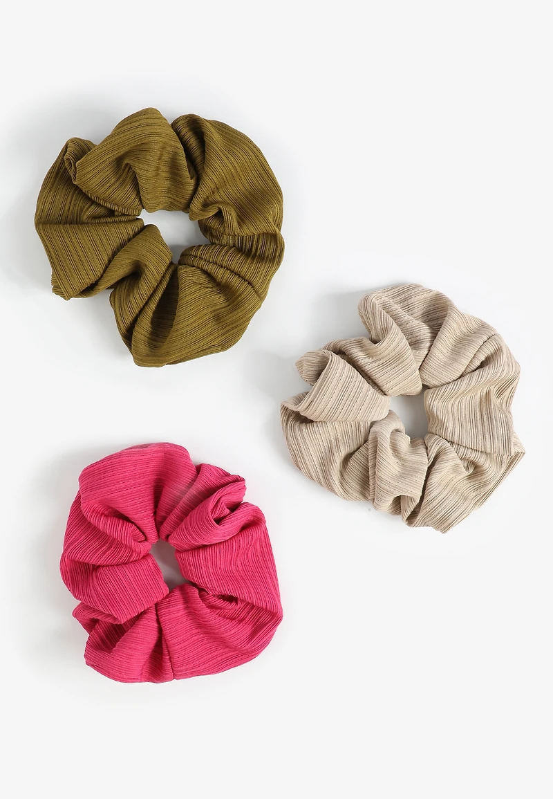 3 Pack Silky Scrunchie Set