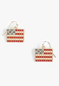 Americana Rhinestone Drop Earrings