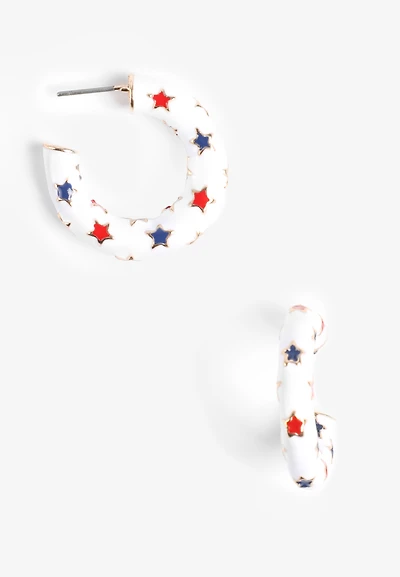 Americana Star Hoop Earrings