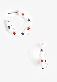 Americana Star Hoop Earrings