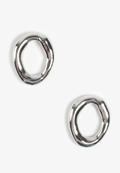 Thick Wavy Oval Earrings