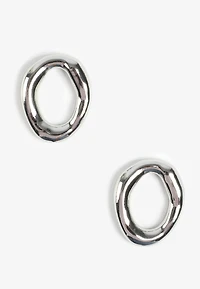 Thick Wavy Oval Earrings