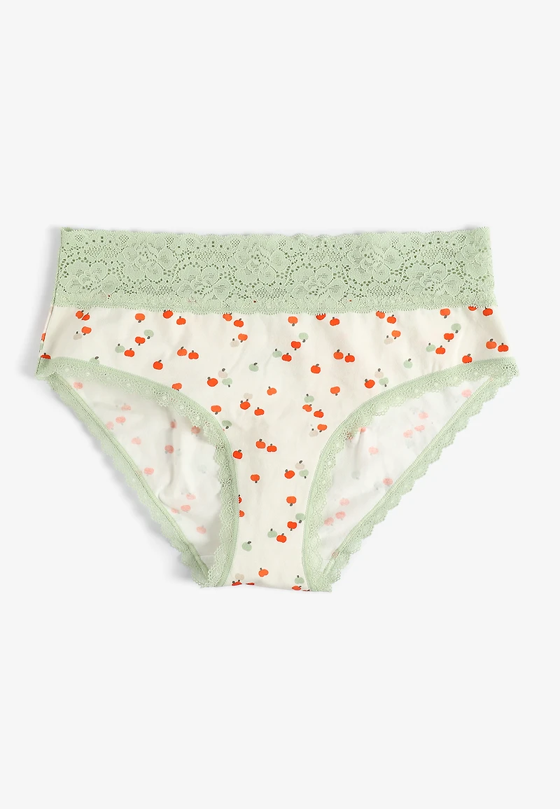 Simply Comfy Cotton Pumpkin Print Hipster Panty